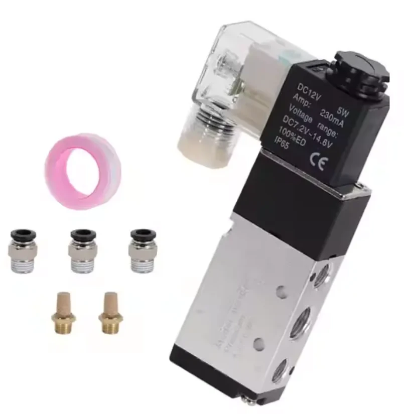 Pneumatický solenoidový ventil 5 Way 2- ovládací vzduch 12V 24V